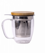 TISANIERA VETRO LEGNO 380ML  - BIOKYMA